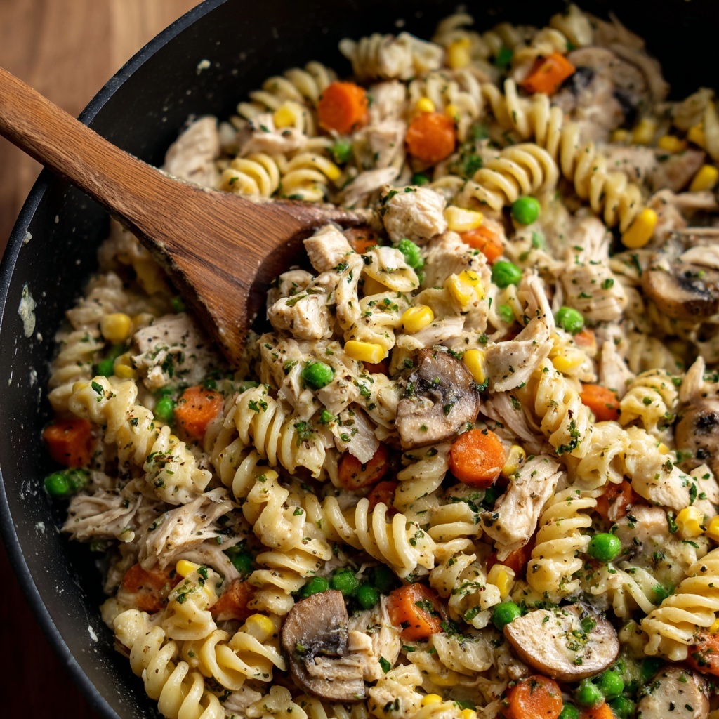 One-Pot Chicken Pot Pie Noodles Recipe - Recipe Image