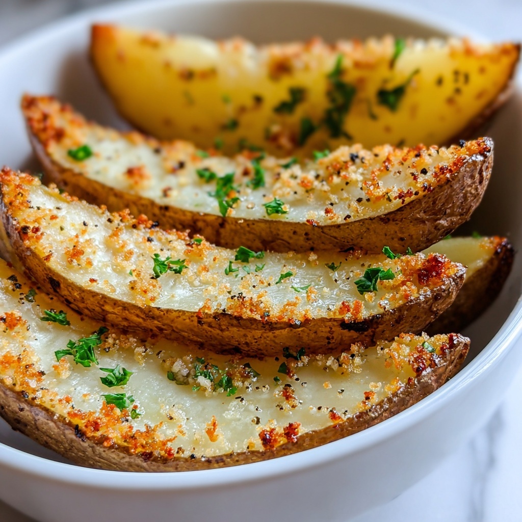 Baked Garlic Parmesan Potato Wedges Recipe - Recipe Image