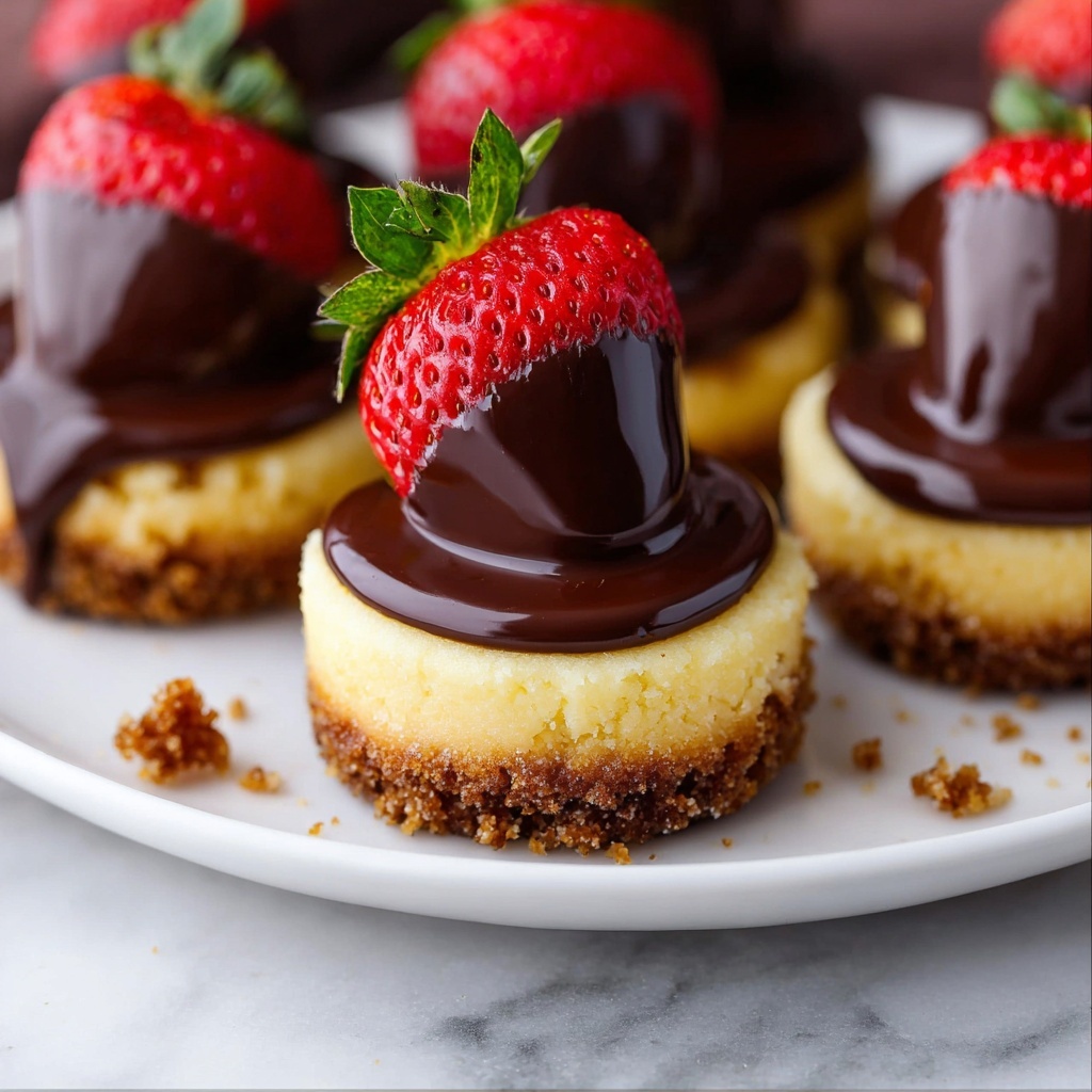 Chocolate-Dipped Strawberry Mini Cheesecakes Recipe - Recipe Image