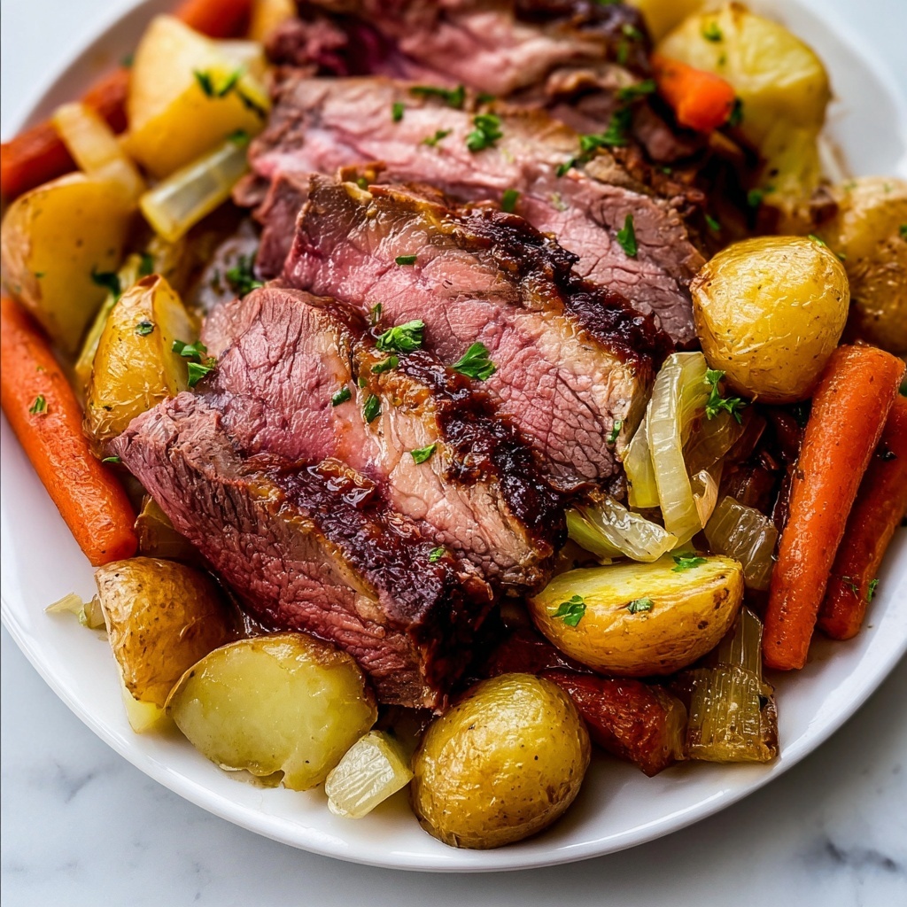 Irresistible Corned Beef and Cabbage Feast with Roasted Potatoes and Horseradish Sauce Recipe - Recipe Image
