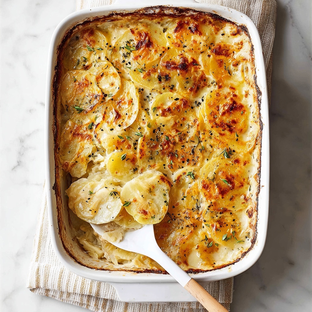 Creamy Garlic Thyme Scalloped Potatoes Recipe - Recipe Image
