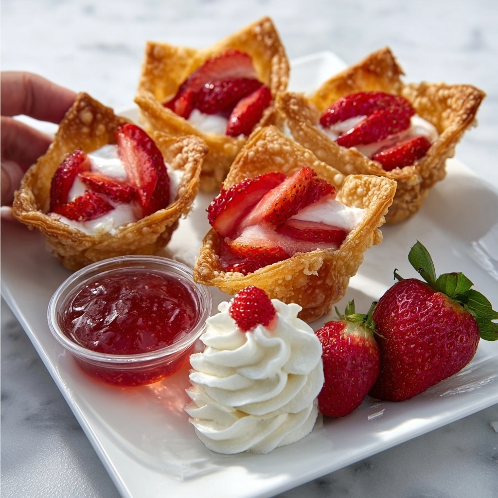 Deep Fried Strawberry Cheesecake Wonton Bites Recipe - Recipe Image