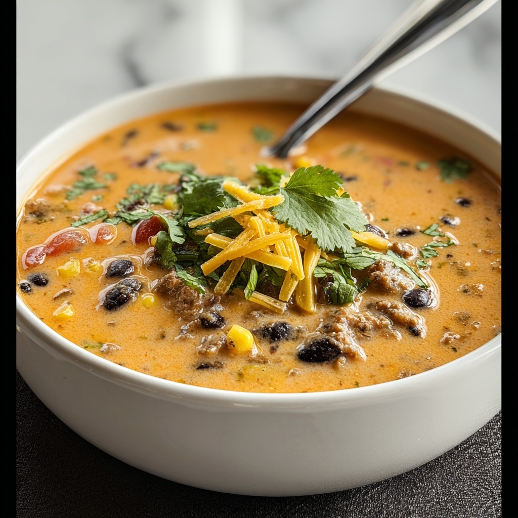 Easy Creamy Taco Soup Recipe - Recipe Image