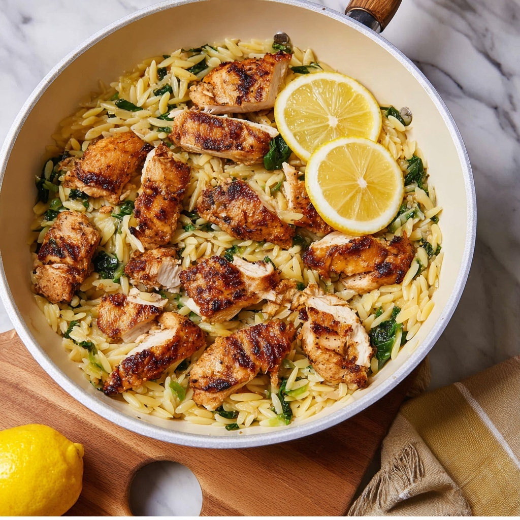 One Pan Lemon Chicken Orzo Recipe - Recipe Image