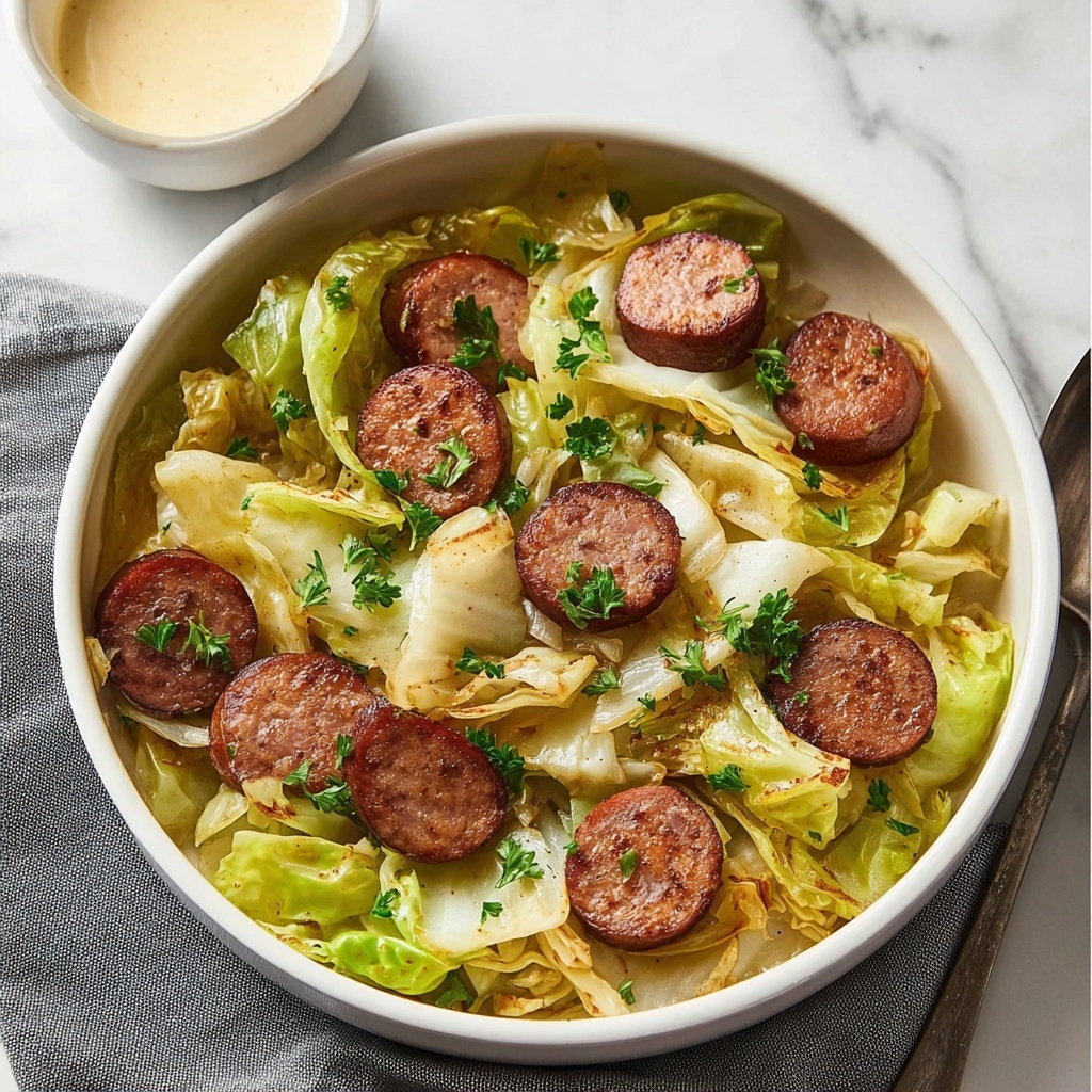 Kielbasa and Cabbage Skillet with Mustard Vinaigrette Recipe - Recipe Image