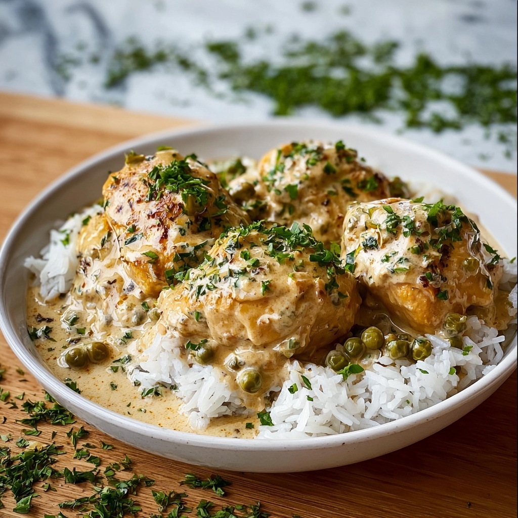 Quick & Easy Creamy Smothered Chicken & Rice Dinner Recipe - Recipe Image