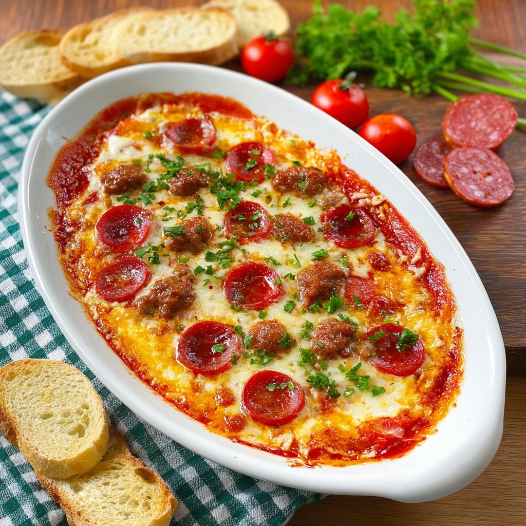 Hot Honey Pepperoni and Sausage Pizza Dip Recipe - Recipe Image