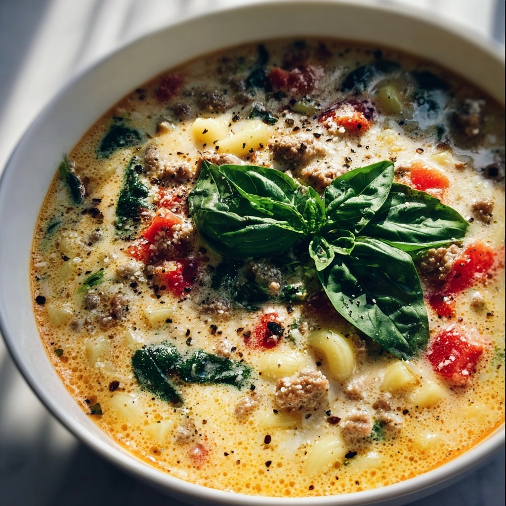 Delicious Parmesan Beef Sausage Ditalini Soup Recipe - Recipe Image
