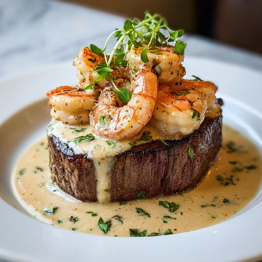 Decadent Filet Mignon with Shrimp and Lobster Cream Sauce Recipe - Recipe Image