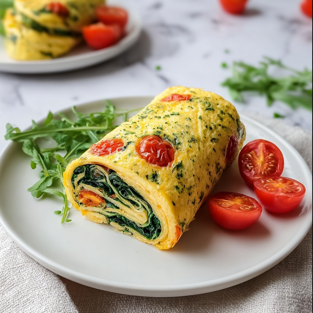 Delicious Rolled Spinach Omelet Recipe for a Healthy Start Recipe - Recipe Image