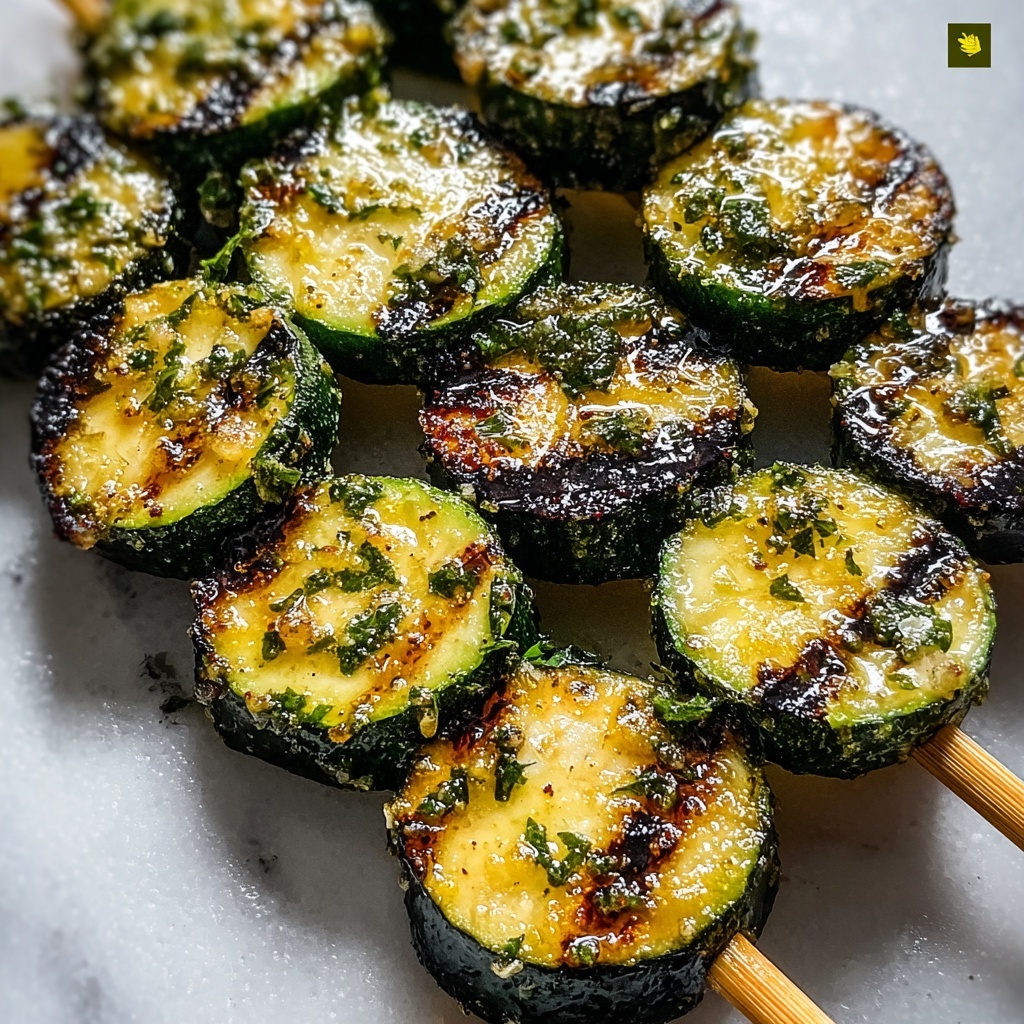 Garlic Butter Zucchini Skewers Recipe - Recipe Image
