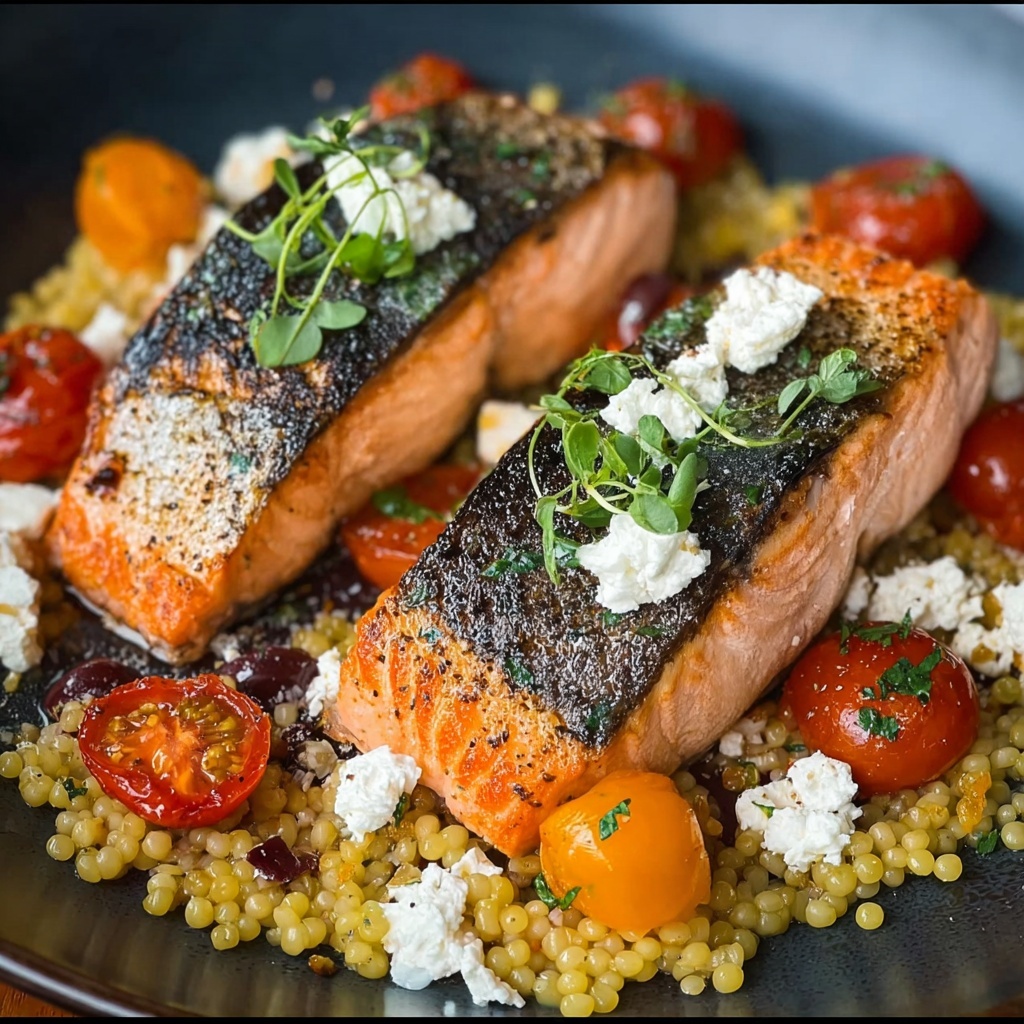 30-Minute Mediterranean Salmon in One-Pan Bliss Recipe - Recipe Image