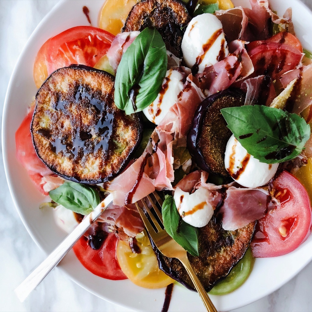 Crispy Eggplant Caprese Salad with Prosciutto Recipe - Recipe Image