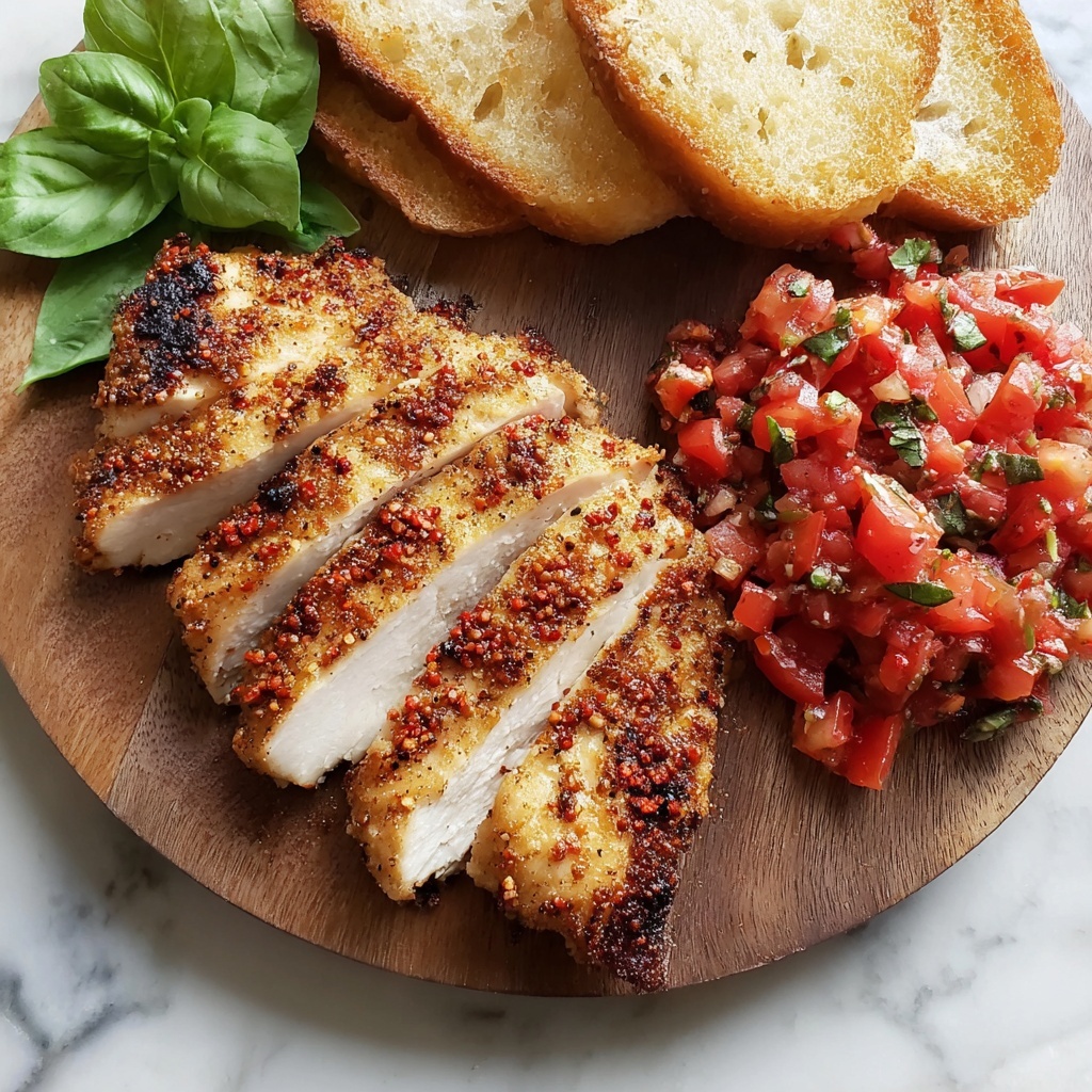 Crispy Garlic Chicken with Bruschetta over Spaghetti in 30 Minutes Recipe - Recipe Image