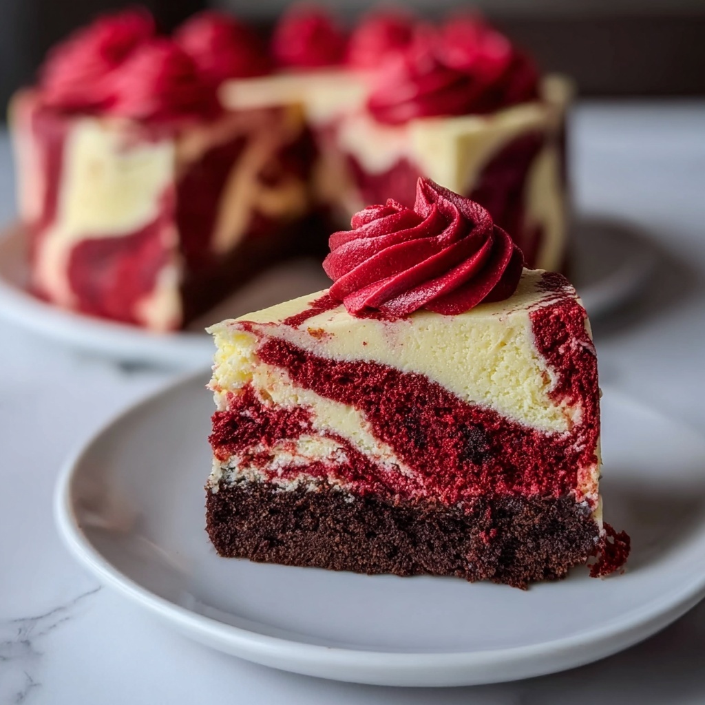 Red Velvet Cheesecake Swirl Cake Recipe - Recipe Image
