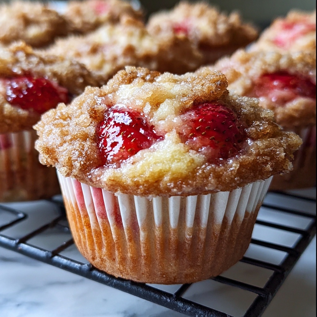 Strawberry Cream Cheese Muffins with Streusel Crumb Topping Recipe - Recipe Image