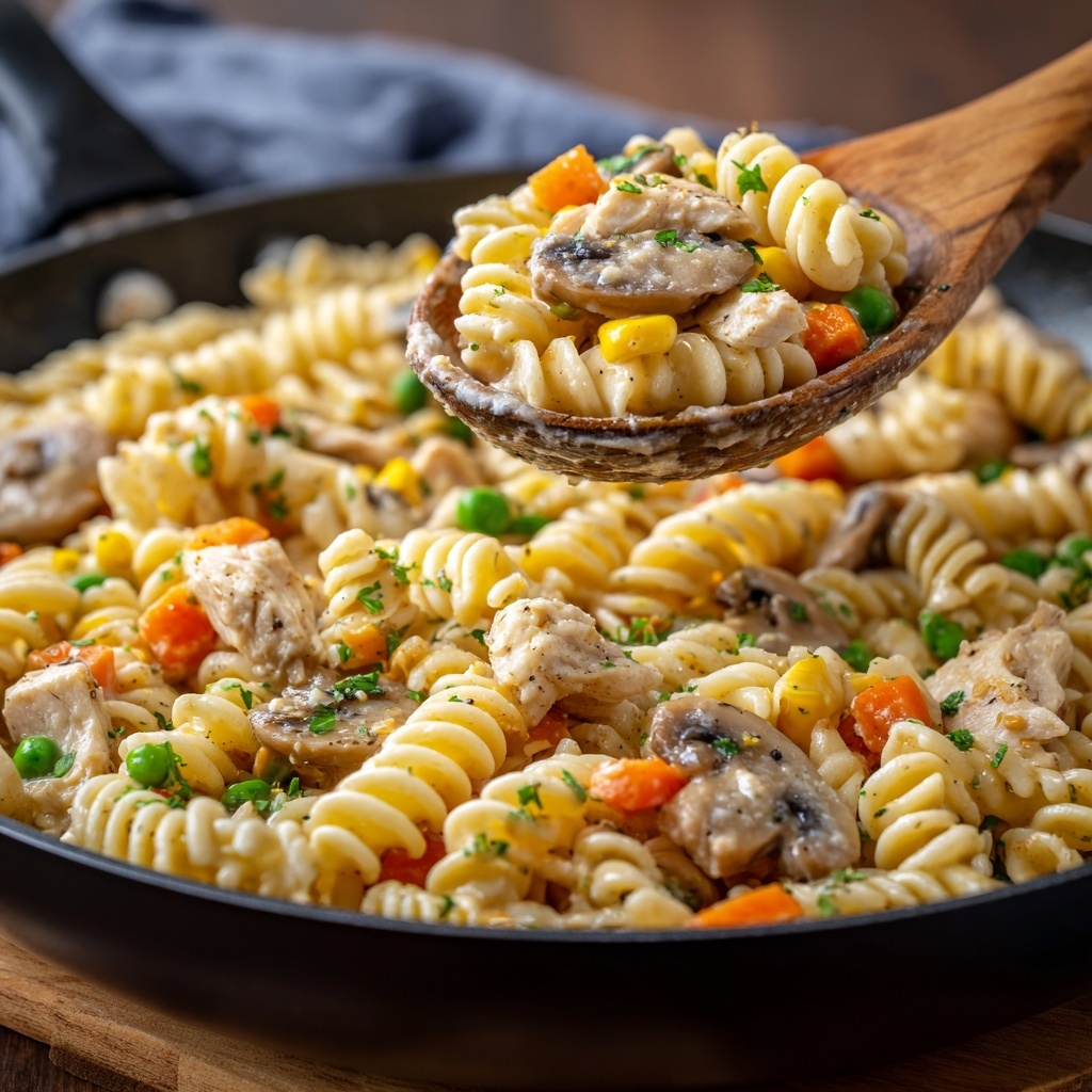 One-Pot Chicken Pot Pie Noodles Recipe - Recipe Image